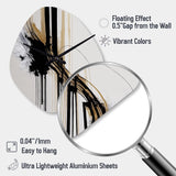 Golden Minimalist Abstract II - Asymmetric Metal Wall Clock
