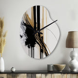 Golden Minimalist Abstract II - Asymmetric Metal Wall Clock