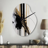 Golden Minimalist Abstract II - Asymmetric Metal Wall Clock