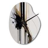 Golden Minimalist Abstract II - Asymmetric Metal Wall Clock