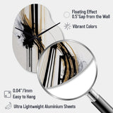 Golden Minimalist Abstract II - Asymmetric Metal Wall Clock