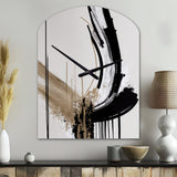 Golden Minimalist Abstract IV - Asymmetric Metal Wall Clock