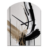 Golden Minimalist Abstract IV - Asymmetric Metal Wall Clock