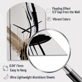 Golden Minimalist Abstract IV - Asymmetric Metal Wall Clock