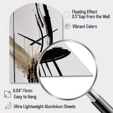 Golden Minimalist Abstract IV - Asymmetric Metal Wall Clock