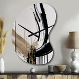 Golden Minimalist Abstract IV - Asymmetric Metal Wall Clock