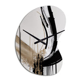 Golden Minimalist Abstract IV - Asymmetric Metal Wall Clock