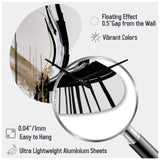 Golden Minimalist Abstract IV - Asymmetric Metal Wall Clock