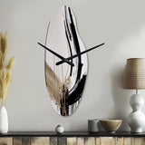 Golden Minimalist Abstract IV - Asymmetric Metal Wall Clock
