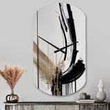 Golden Minimalist Abstract IV - Asymmetric Metal Wall Clock
