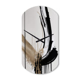 Golden Minimalist Abstract IV - Asymmetric Metal Wall Clock