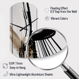 Golden Minimalist Abstract IV - Asymmetric Metal Wall Clock