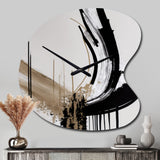 Golden Minimalist Abstract IV - Asymmetric Metal Wall Clock