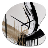 Golden Minimalist Abstract IV - Asymmetric Metal Wall Clock
