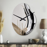 Golden Minimalist Abstract IV - Asymmetric Metal Wall Clock