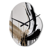 Golden Minimalist Abstract IV - Asymmetric Metal Wall Clock