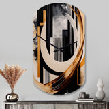 Gold Touch Art Deco I - Asymmetric Metal Wall Clock