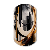 Gold Touch Art Deco I - Asymmetric Metal Wall Clock