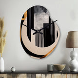 Gold Touch Art Deco I - Asymmetric Metal Wall Clock