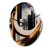 Gold Touch Art Deco I - Asymmetric Metal Wall Clock