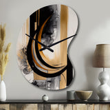 Gold Touch Art Deco II - Asymmetric Metal Wall Clock