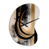 Gold Touch Art Deco II - Asymmetric Metal Wall Clock