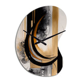 Gold Touch Art Deco II - Asymmetric Metal Wall Clock