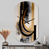 Gold Touch Art Deco II - Asymmetric Metal Wall Clock