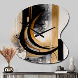 Gold Touch Art Deco II - Asymmetric Metal Wall Clock