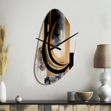 Gold Touch Art Deco II - Asymmetric Metal Wall Clock