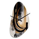 Gold Touch Art Deco II - Asymmetric Metal Wall Clock