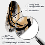Gold Touch Art Deco II - Asymmetric Metal Wall Clock