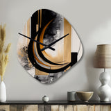 Gold Touch Art Deco II - Asymmetric Metal Wall Clock