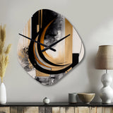 Gold Touch Art Deco II - Asymmetric Metal Wall Clock