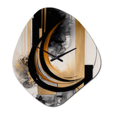 Gold Touch Art Deco II - Asymmetric Metal Wall Clock
