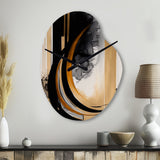 Gold Touch Art Deco II - Asymmetric Metal Wall Clock