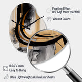 Gold Touch Art Deco II - Asymmetric Metal Wall Clock
