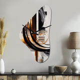 Gold Touch Art Deco III - Asymmetric Metal Wall Clock
