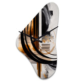 Gold Touch Art Deco III - Asymmetric Metal Wall Clock