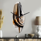Gold Touch Art Deco III - Asymmetric Metal Wall Clock