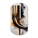 Gold Touch Art Deco III - Asymmetric Metal Wall Clock
