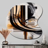 Gold Touch Art Deco III - Asymmetric Metal Wall Clock