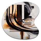 Gold Touch Art Deco III - Asymmetric Metal Wall Clock