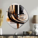 Gold Touch Art Deco III - Asymmetric Metal Wall Clock