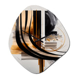 Gold Touch Art Deco III - Asymmetric Metal Wall Clock
