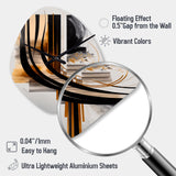 Gold Touch Art Deco III - Asymmetric Metal Wall Clock