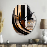 Gold Touch Art Deco III - Asymmetric Metal Wall Clock