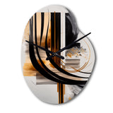 Gold Touch Art Deco III - Asymmetric Metal Wall Clock