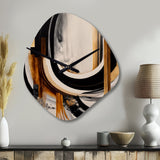 Gold Touch Art Deco IV - Asymmetric Metal Wall Clock