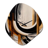 Gold Touch Art Deco IV - Asymmetric Metal Wall Clock